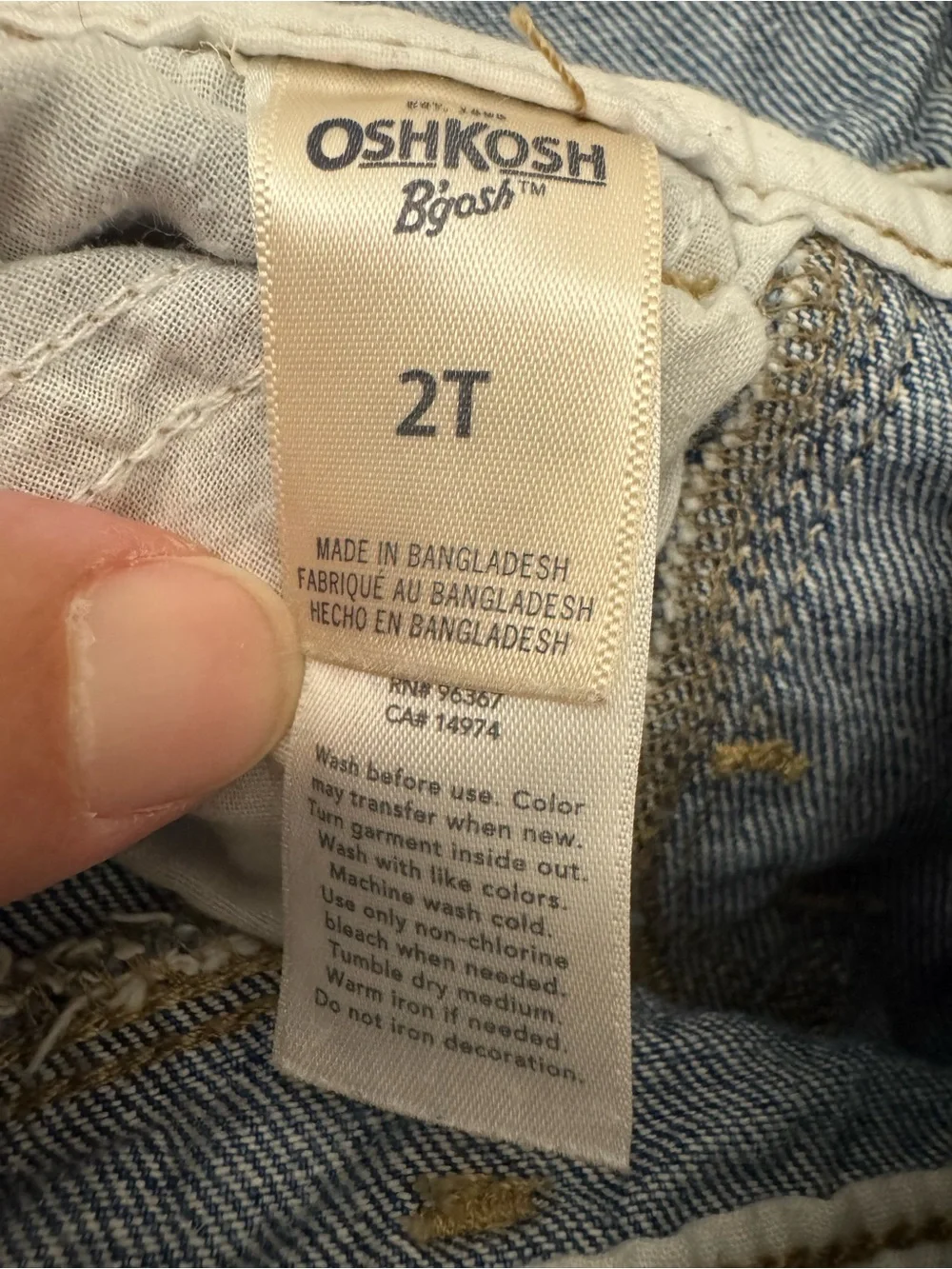 Oshkosh Bgosh Toddler Girl Jean Overalls  Size  2T